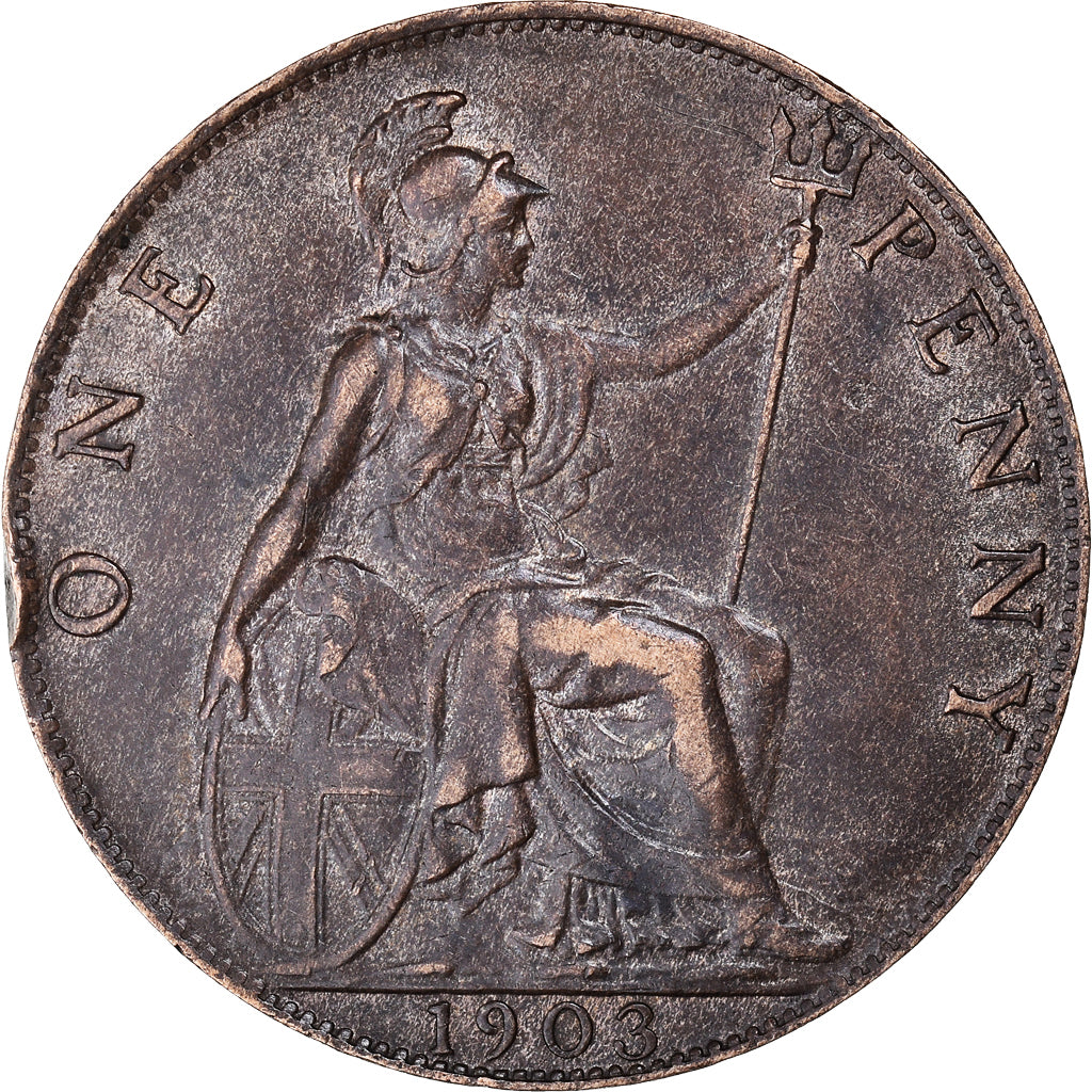 Coin, Great Britain, Edward VII, Penny, 1903, EF(40-45), Bronze, KM:794.2