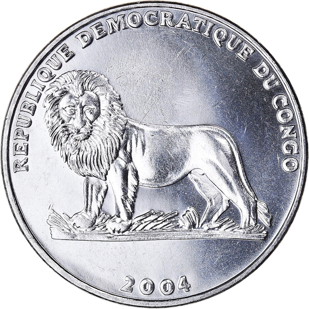 Coin, CONGO, DEMOCRATIC REPUBLIC, Franc, 2004, AU(55-58), Nickel Clad Steel