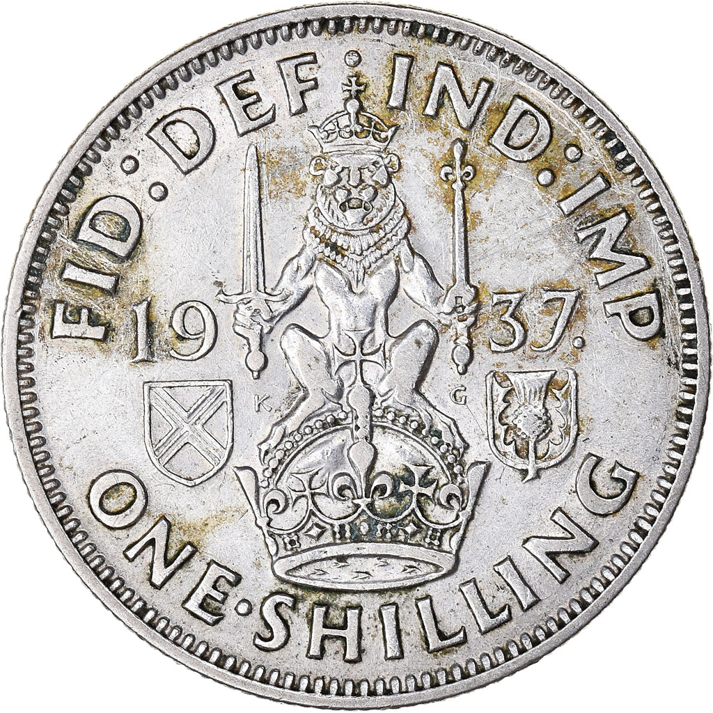 Coin, Great Britain, George VI, Shilling, 1937, EF(40-45), Silver, KM:854
