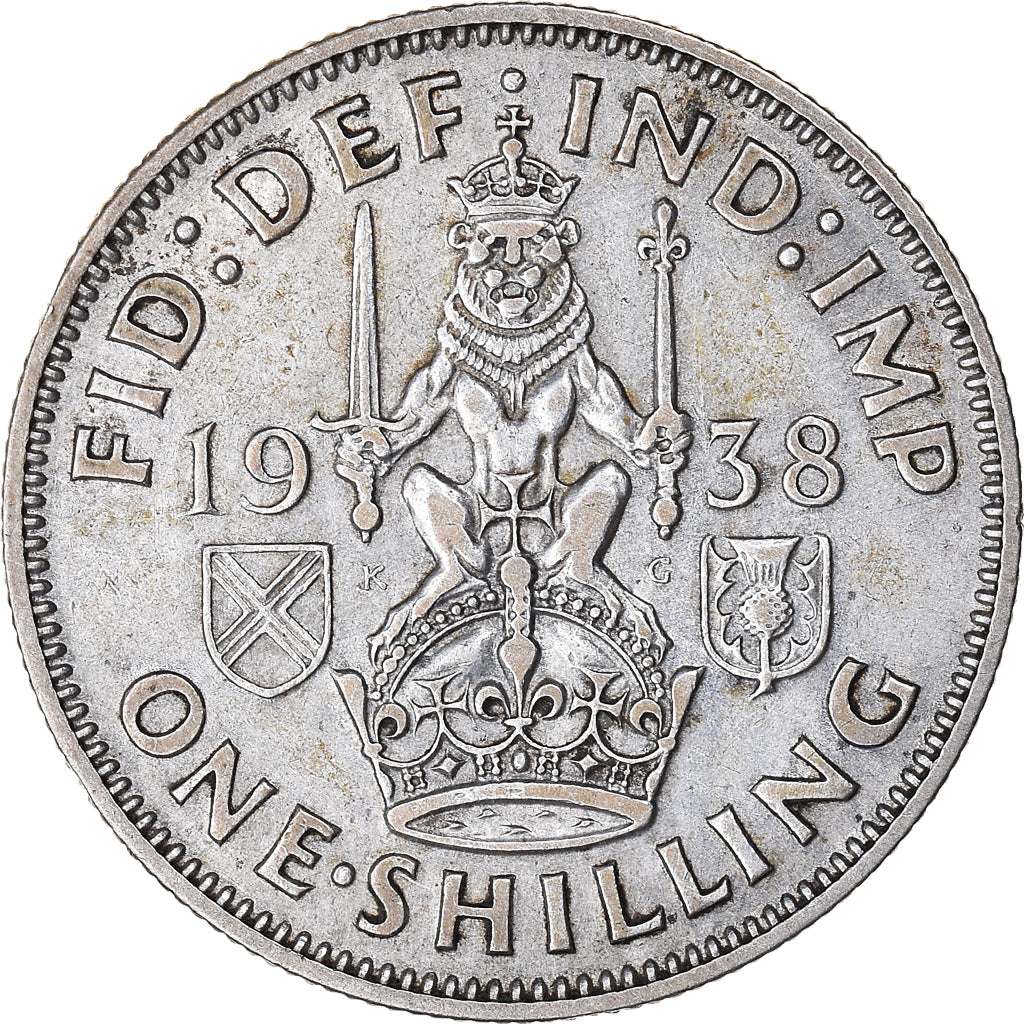 Coin, Great Britain, George VI, Shilling, 1938, EF(40-45), Silver, KM:854