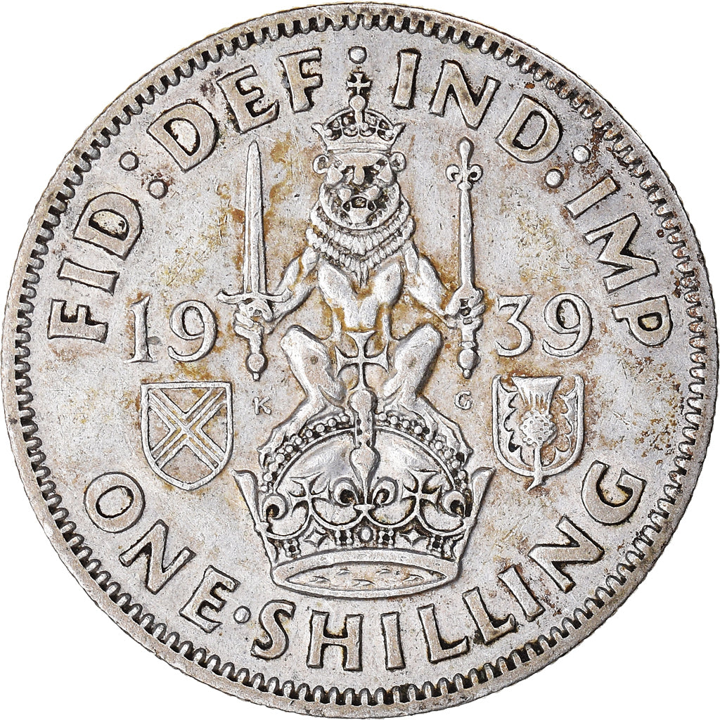 Moneta, Gran Bretagna, George VI, Shilling, 1939, BB, Argento, KM:854