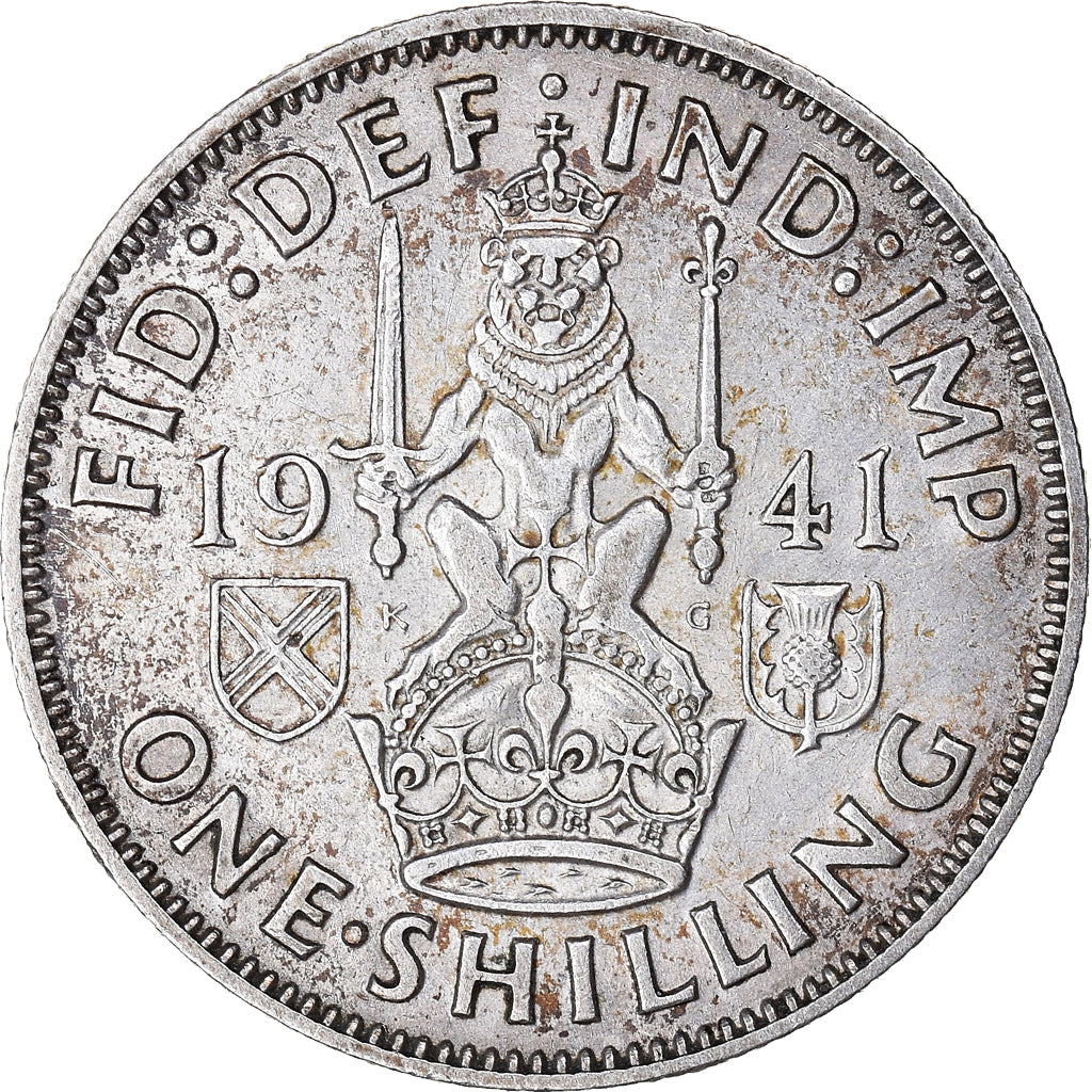 Coin, Great Britain, George VI, Shilling, 1941, EF(40-45), Silver, KM:854