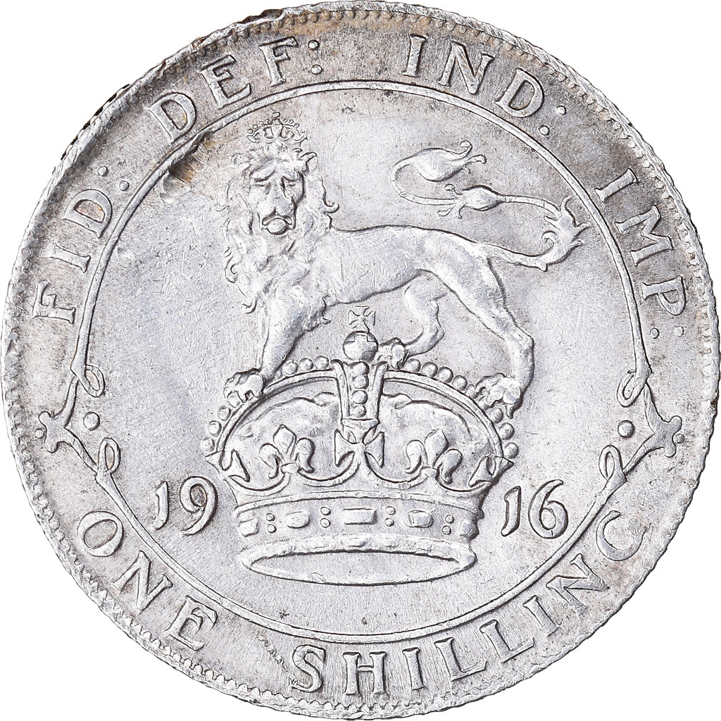 Coin, Great Britain, George V, Shilling, 1916, AU(50-53), Silver, KM:816
