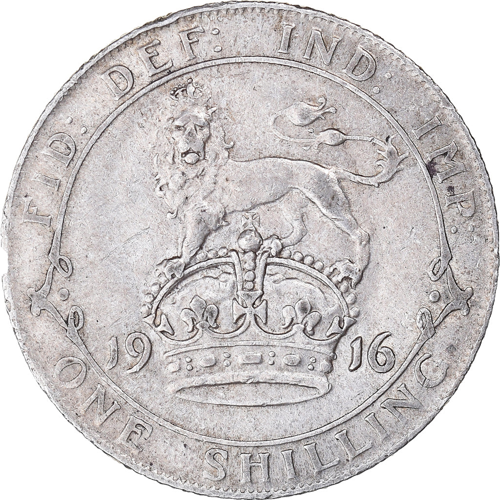 Coin, Great Britain, George V, Shilling, 1916, EF(40-45), Silver, KM:816