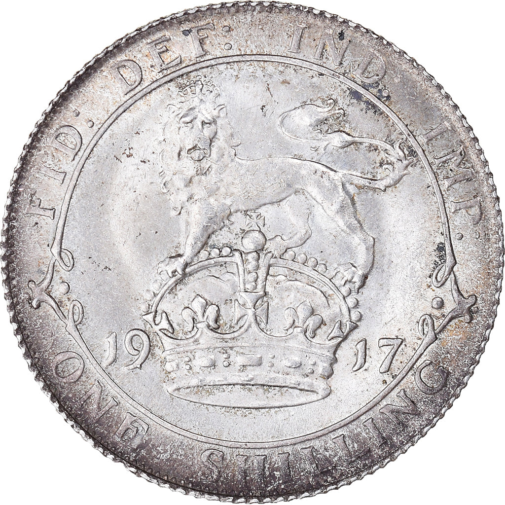 Coin, Great Britain, George V, Shilling, 1917, EF(40-45), Silver, KM:816