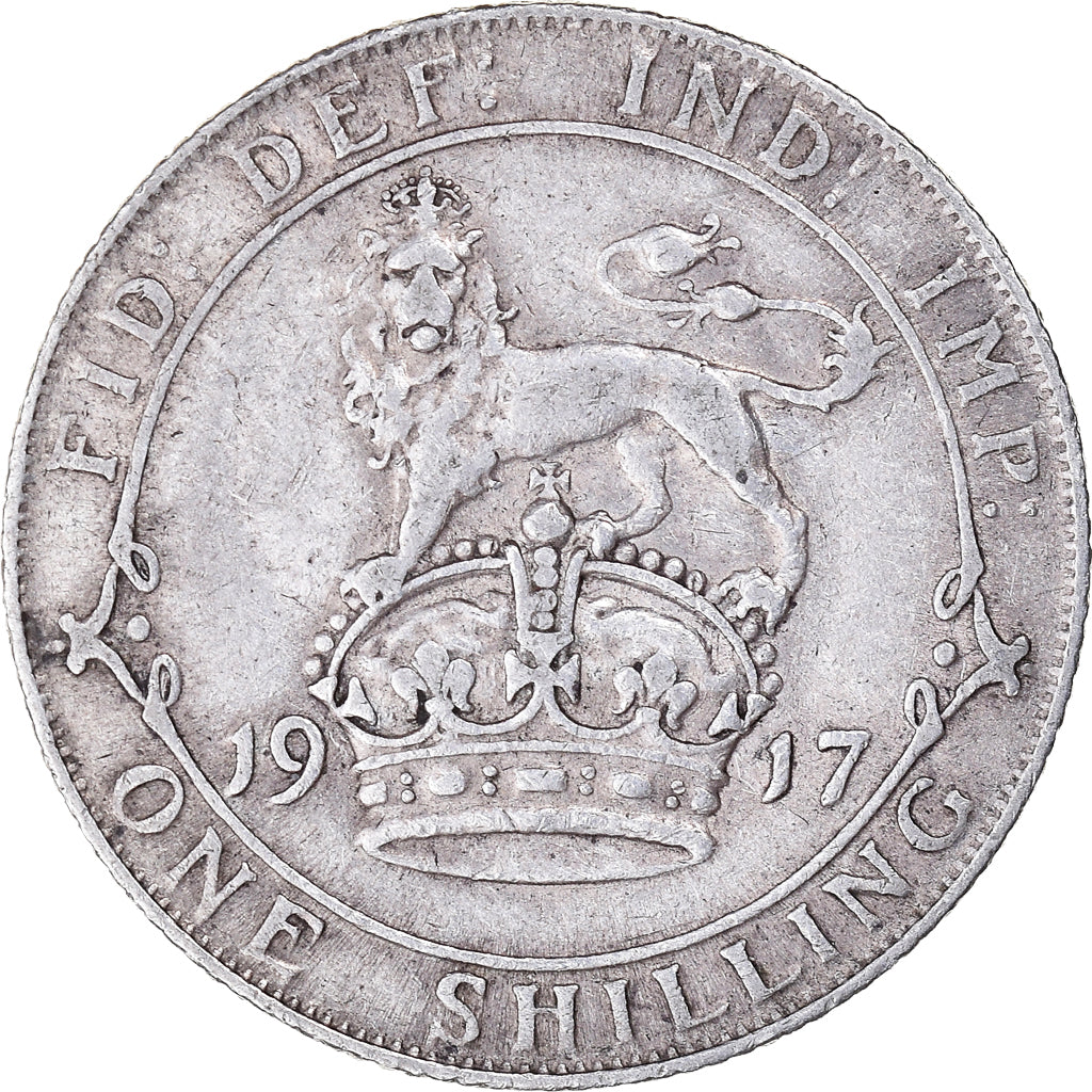 Coin, Great Britain, George V, Shilling, 1917, EF(40-45), Silver, KM:816