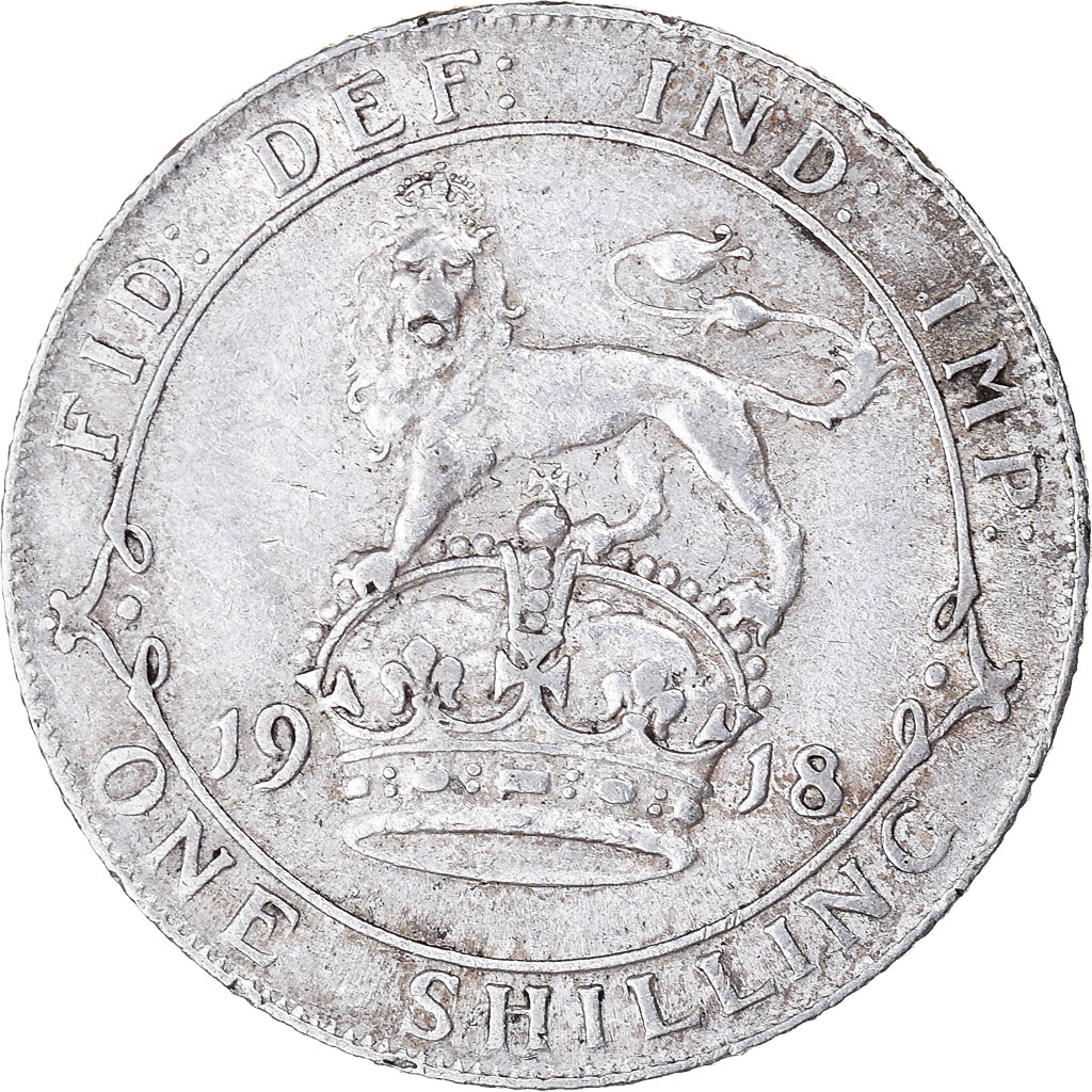 Coin, Great Britain, George V, Shilling, 1918, EF(40-45), Silver, KM:816