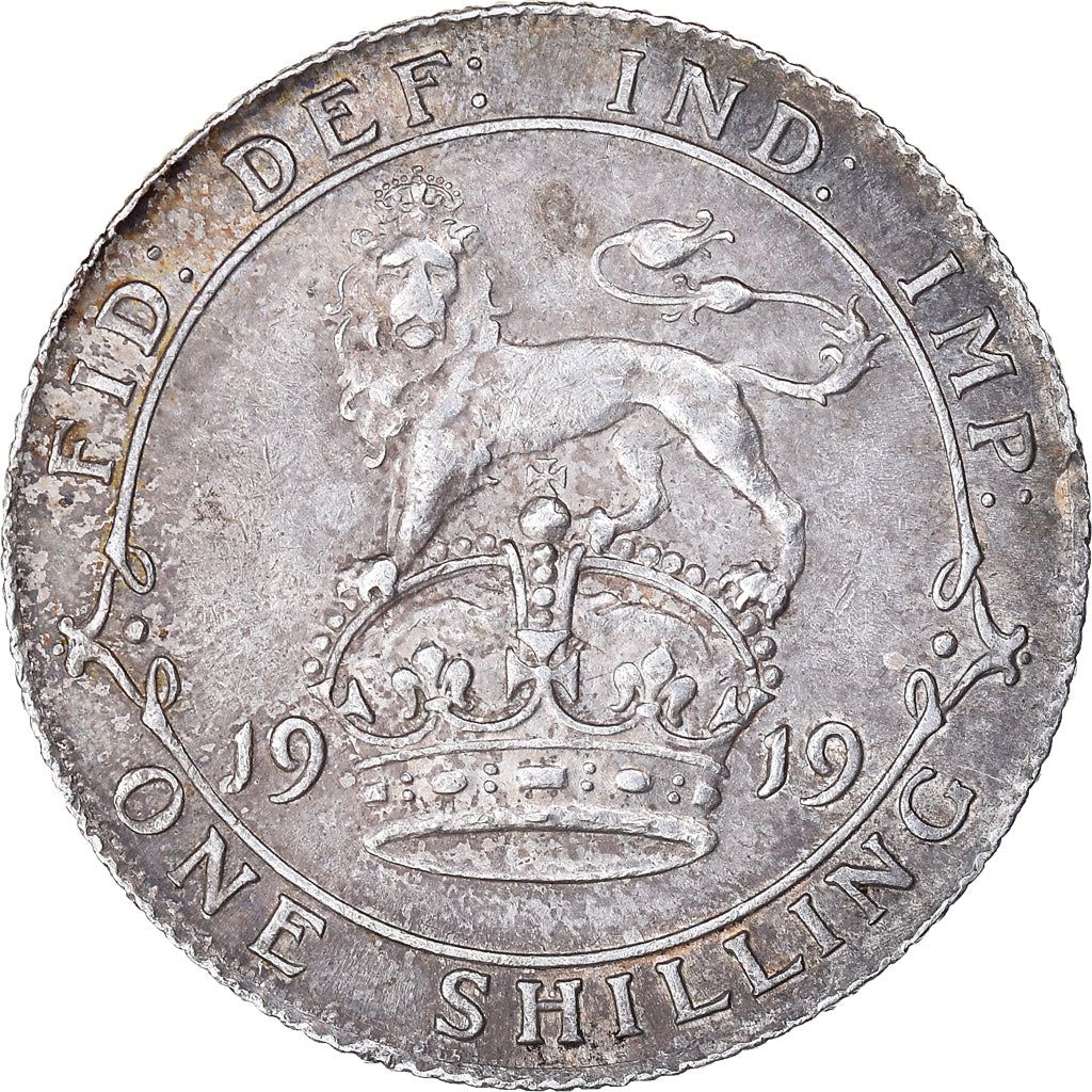 Coin, Great Britain, George V, Shilling, 1919, EF(40-45), Silver, KM:816