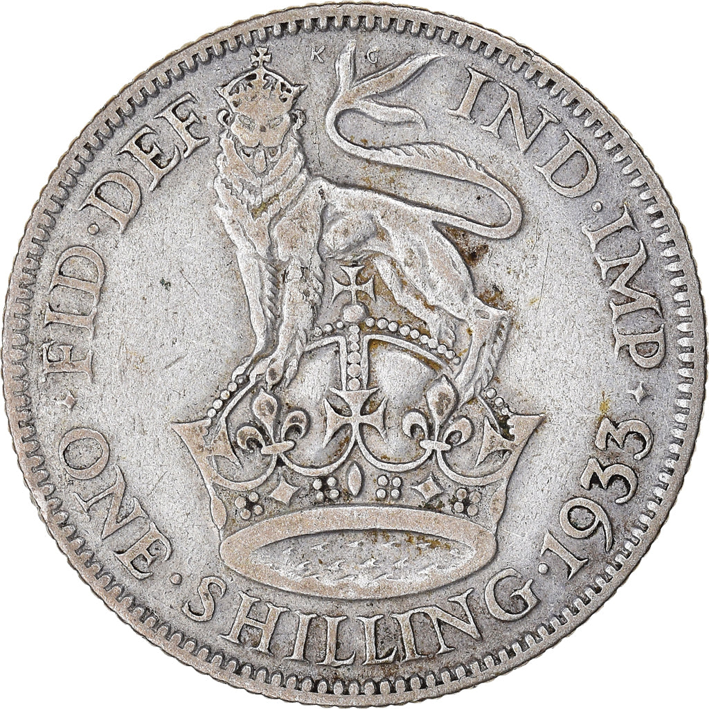 Coin, Great Britain, George V, Shilling, 1933, VF(30-35), Silver, KM:833