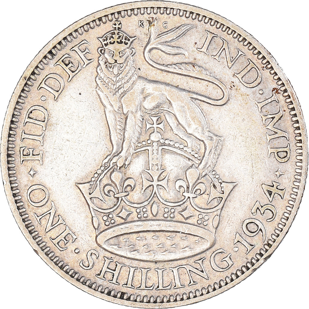 Coin, Great Britain, George V, Shilling, 1934, EF(40-45), Silver, KM:833