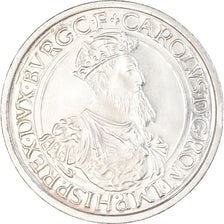 Coin, Belgium, Baudouin I, Charles Quint, 5 Ecu, 1987, AU(55-58), Silver, KM:166