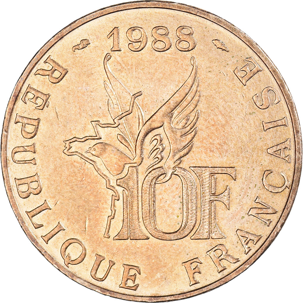 Münze, Frankreich, Roland Garros, 10 Francs, 1988, Paris, Tranche B, SS+