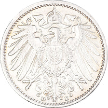 Coin, GERMANY - EMPIRE, Wilhelm II, Mark, 1907, Munich, AU(50-53), Silver, KM:14