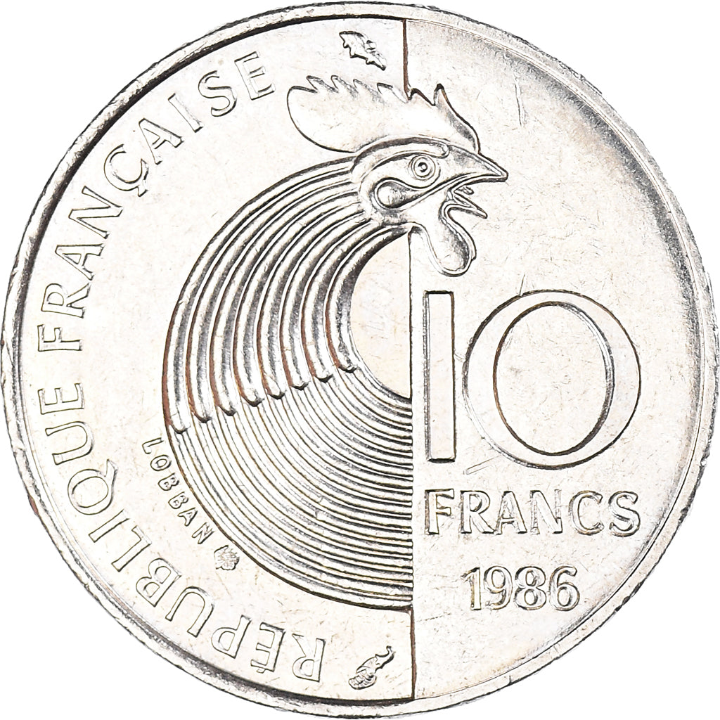 Münze, Frankreich, Schumann, 10 Francs, 1986, VZ, Nickel, KM:958, Gadoury:825