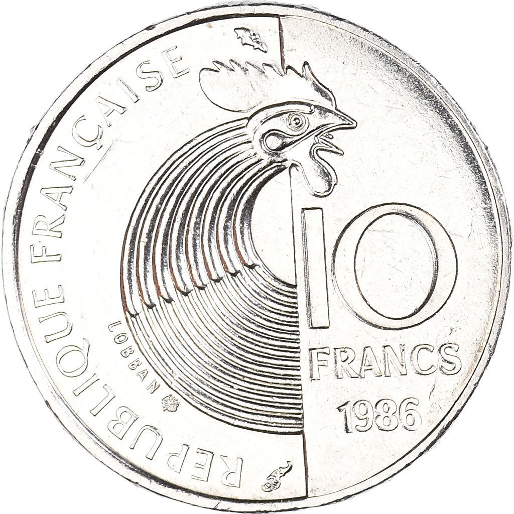 Münze, Frankreich, Schumann, 10 Francs, 1986, VZ, Nickel, KM:958, Gadoury:825