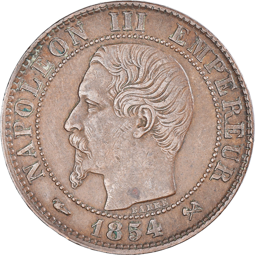 Munten, Frankrijk, Napoleon III, 5 Centimes, 1854, Rouen, ZF, Bronzen, KM:777.2