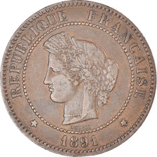 Coin, France, Cérès, 5 Centimes, 1891, Paris, EF(40-45), Bronze, KM:821.1