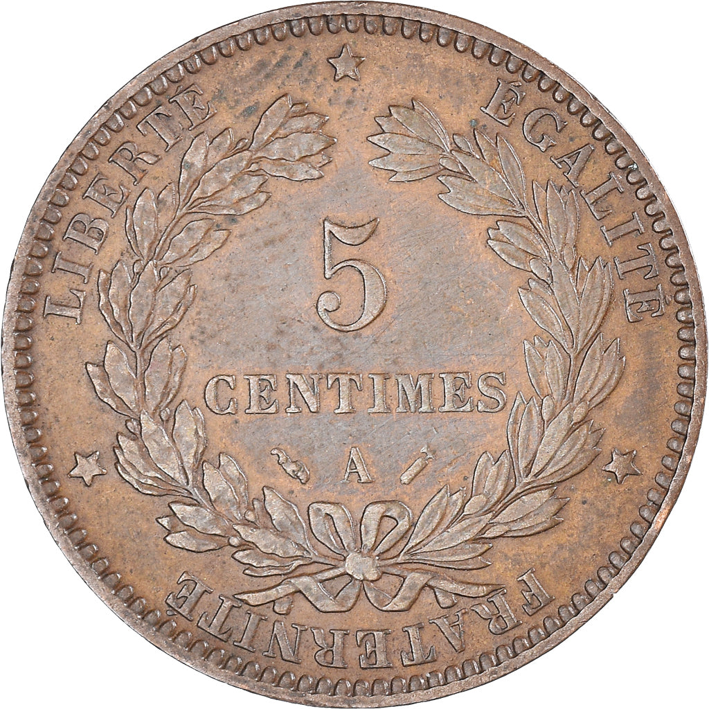Coin, France, Cérès, 5 Centimes, 1891, Paris, EF(40-45), Bronze, KM:821.1
