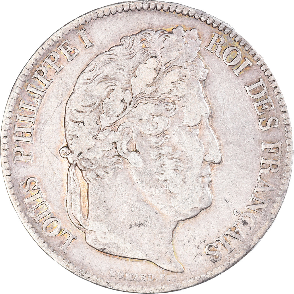Moneta, Francia, Louis-Philippe, 5 Francs, 1837, Paris, MB+, Argento, KM:749.1