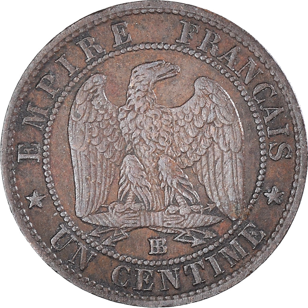 Munten, Frankrijk, Napoleon III, Centime, 1853, Strasbourg, Chien / Dog, FR+