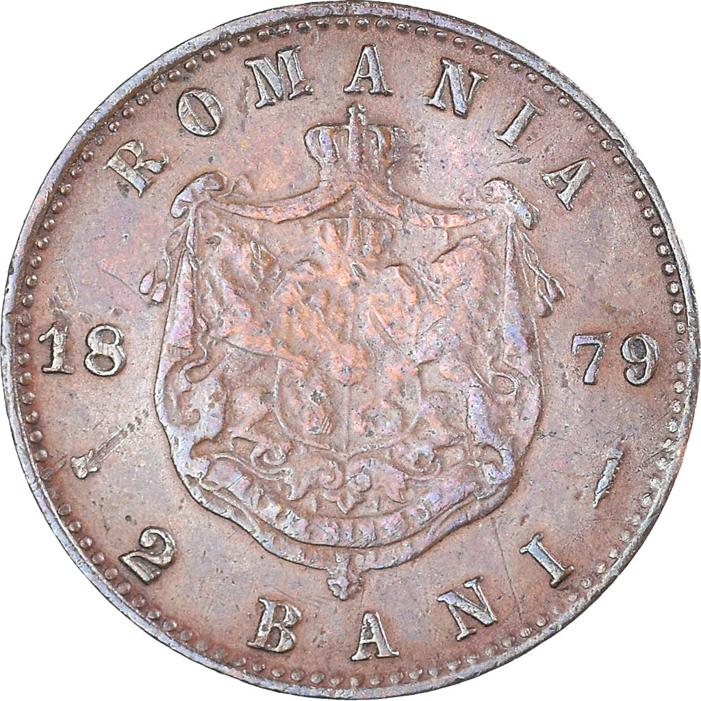 Coin, Romania, Carol I, 2 Bani, 1879, Bucharest, EF(40-45), Copper, KM:11.2