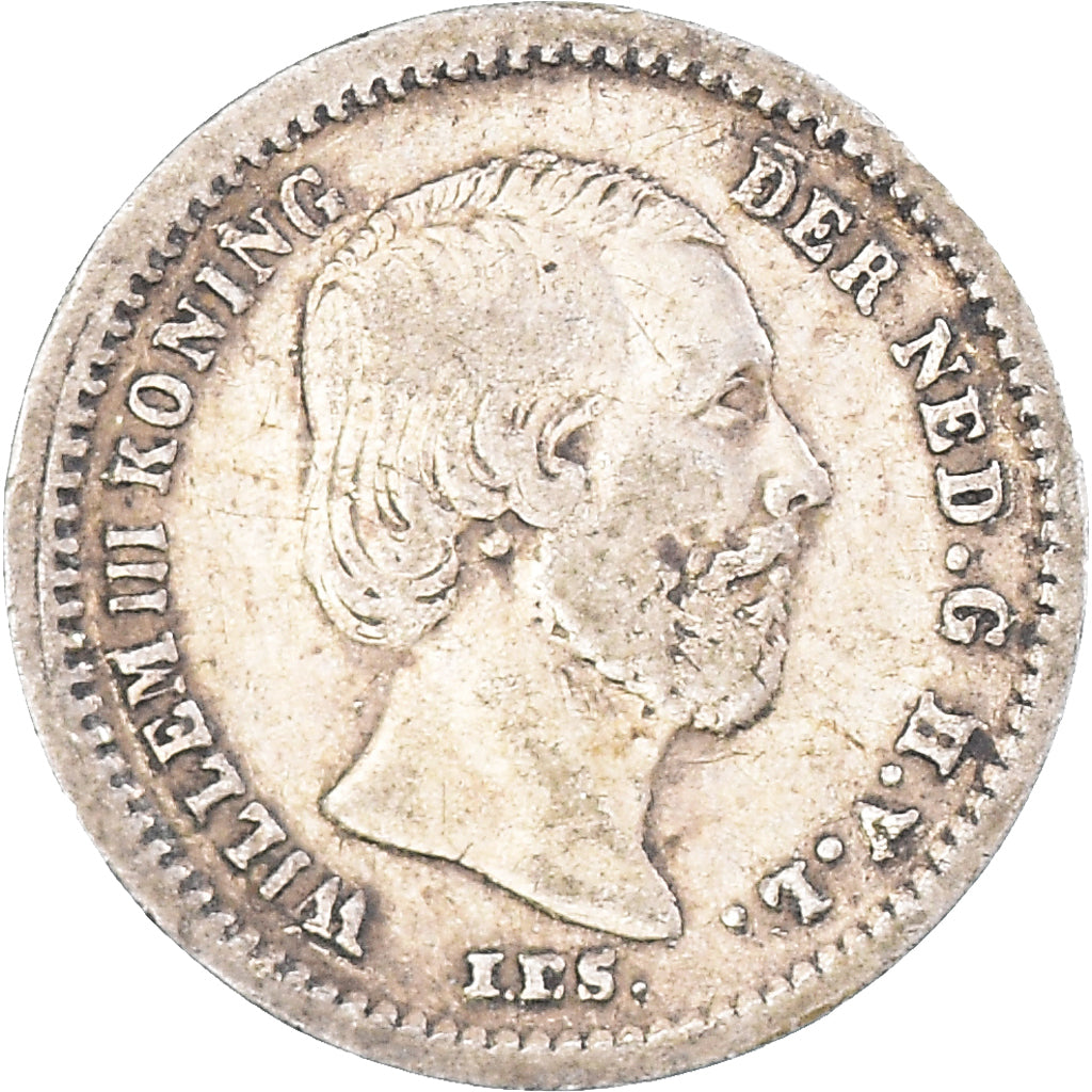 Coin, Netherlands, William III, 5 Cents, 1850, EF(40-45), Silver, KM:91
