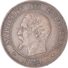 Moneda, Francia, Napoléon III, 2 Centimes, 1854, Strasbourg, MBC, Bronce