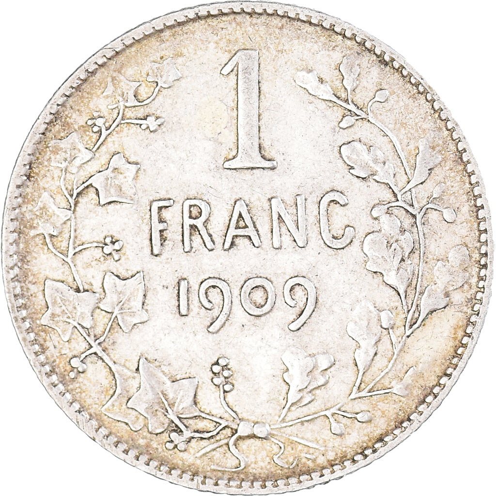 Coin, Belgium, Franc, 1909, EF(40-45), Silver, KM:56.1