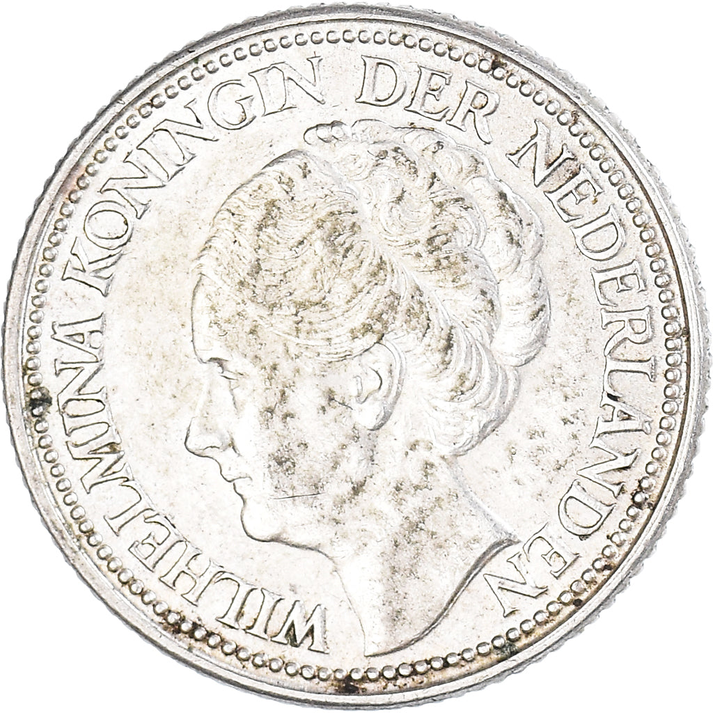 Coin, Netherlands, Wilhelmina I, 25 Cents, 1939, AU(50-53), Silver, KM:164