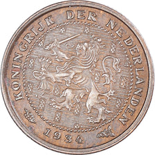 Coin, Netherlands, Wilhelmina I, 1/2 Cent, 1934, EF(40-45), Bronze, KM:138