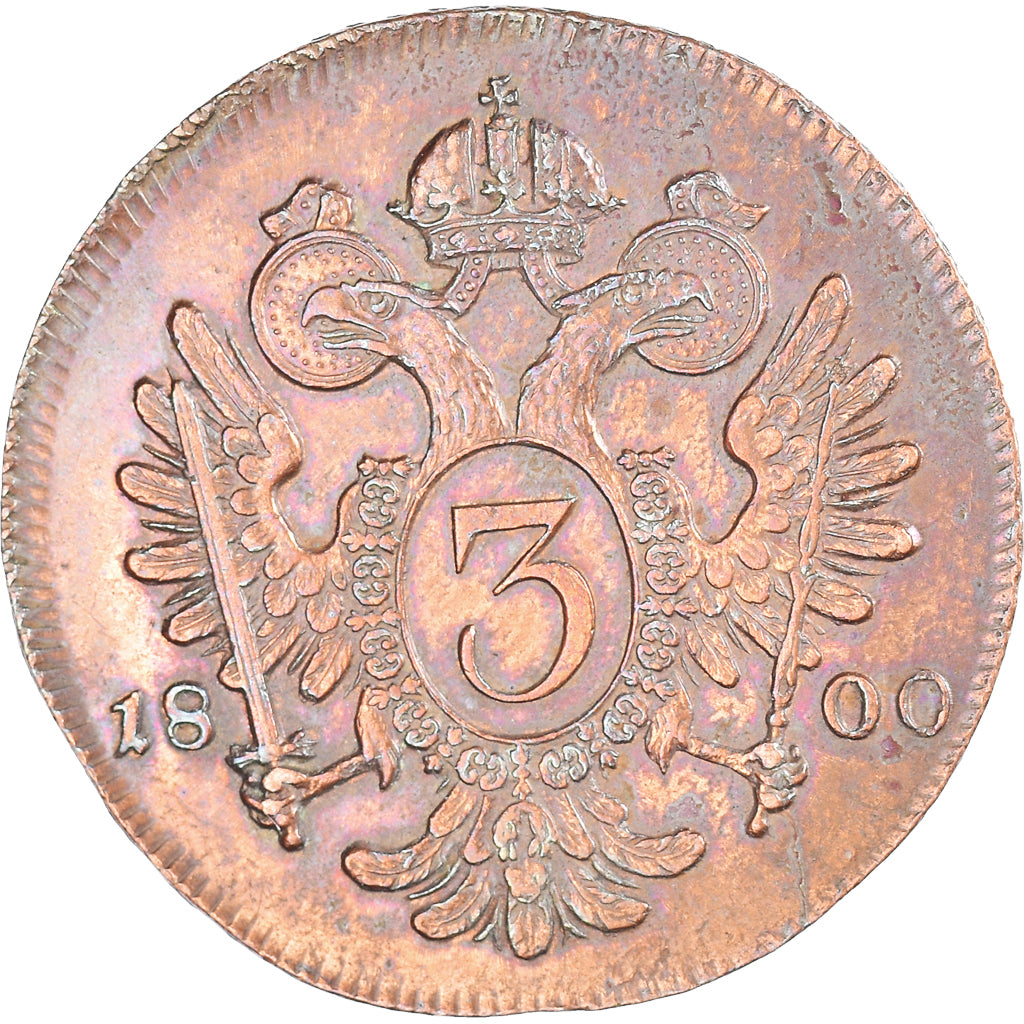 Munten, Oostenrijk, Franz II (I), 3 Kreuzer, 1800, Kremnica, ZF+, Koper