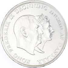 Moneda, Dinamarca, Frederik IX, 5 Kroner, 1960, Copenhagen, EBC, Plata, KM:852