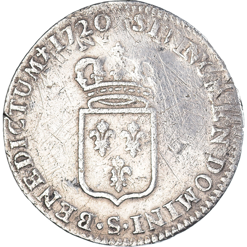 Munten, Frankrijk, Louis XV, 1/6 Écu de France, 1/6 Ecu, 1720, Reims, FR
