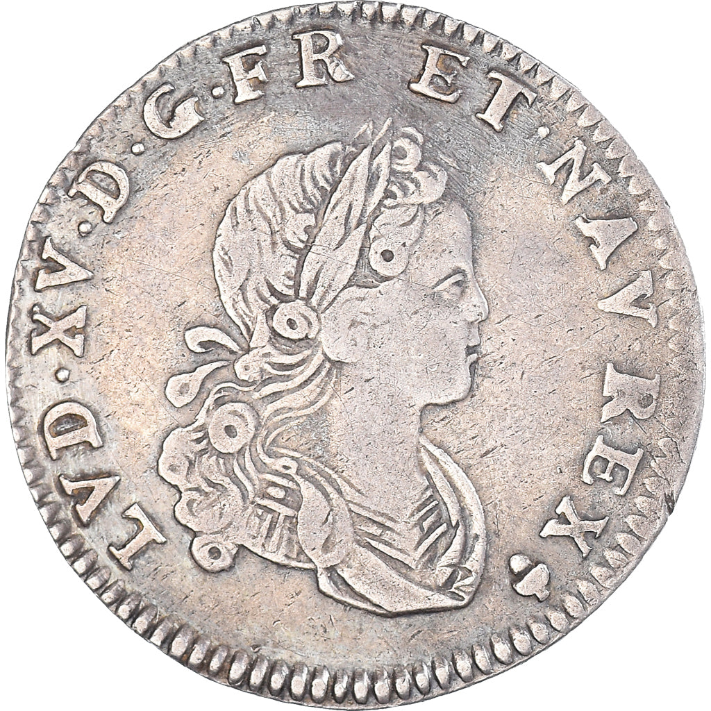 Monnaie, France, Louis XV, 1/6 Écu (XX – S) de France-Navarre, 20 Sols, 1/6