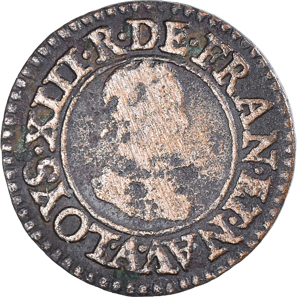 Moneta, Francja, Louis XIII, Denier Tournois, 1615, Paris, VF(30-35), Miedź
