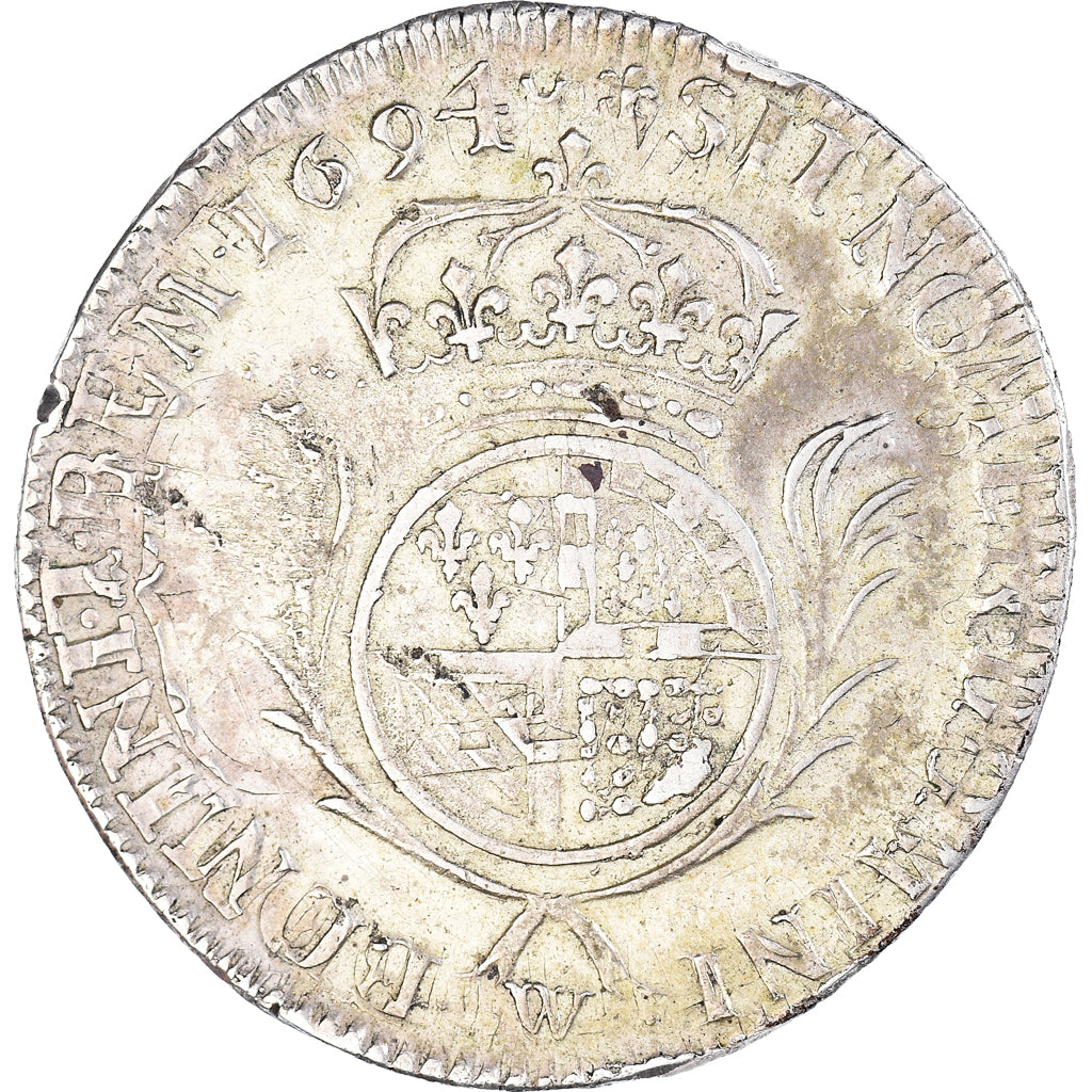 Coin, France, Louis XIV, 1/2 Écu de Flandre aux palmes, 1/2 Ecu, 1694, Lille