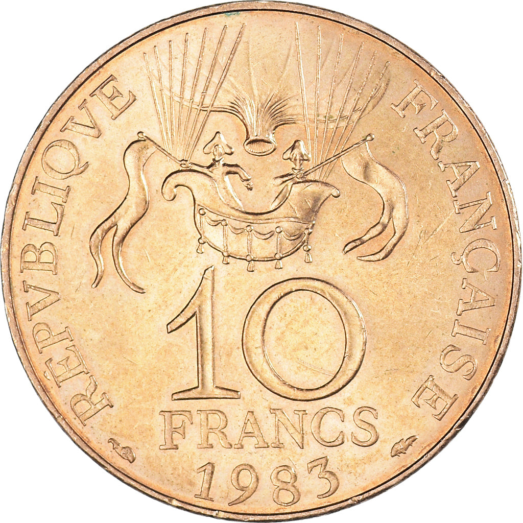 Munten, Frankrijk, La conquête, 10 Francs, 1983, Tranche B, PR, Nickel-Bronze