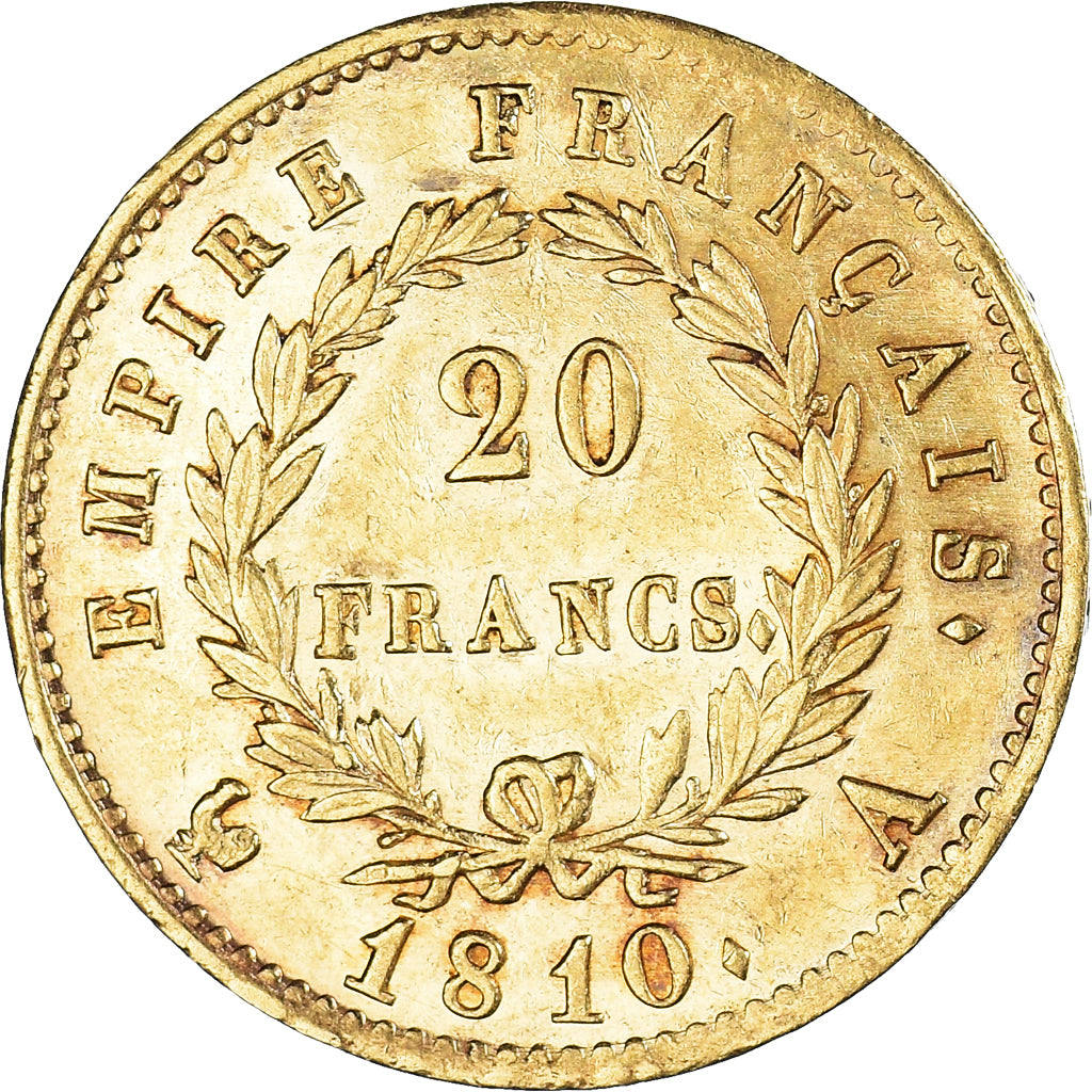 Moneta, Francja, Napoléon I, 20 Francs, 1810, Paris, AU(50-53), Złoto