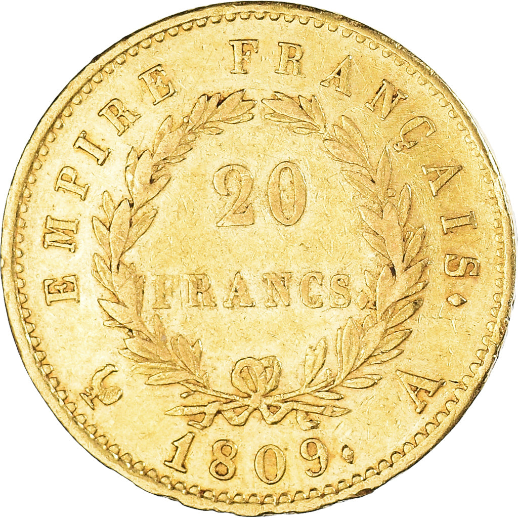 Monnaie, France, Napoléon I, 20 Francs, 1809, Paris, TTB, Or, Gadoury:1025
