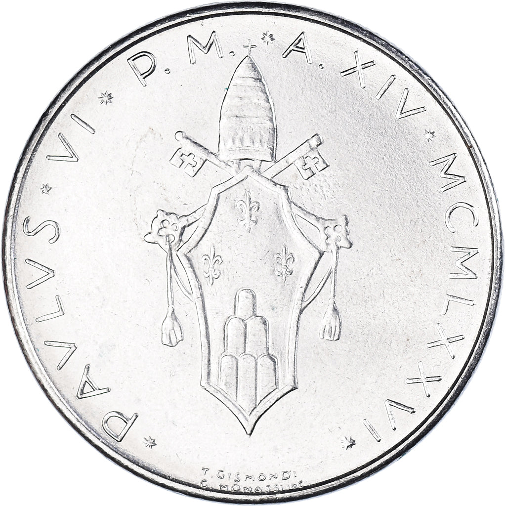 Coin, VATICAN CITY, Paul VI, 100 Lire, 1976, Rome, AU(55-58), Stainless Steel