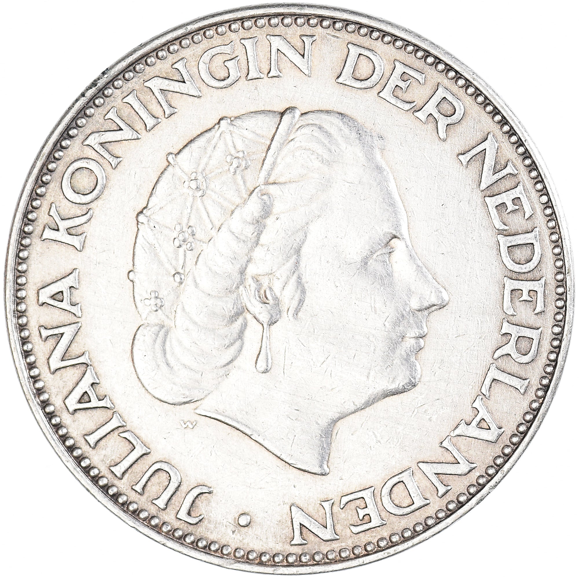 Coin, Netherlands, Juliana, 2-1/2 Gulden, 1964, AU(50-53), Silver, KM:185