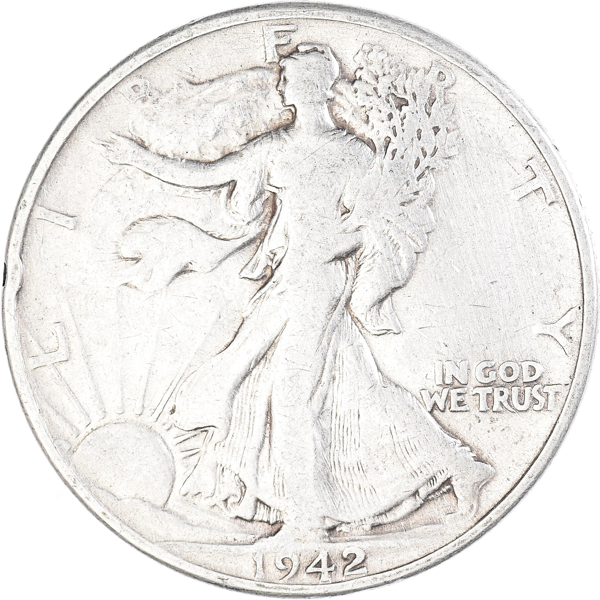 Coin, United States, Liberty Walking, Half Dollar, 1942, Philadelphia