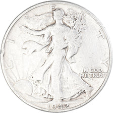 Coin, United States, Liberty Walking, Half Dollar, 1942, Philadelphia