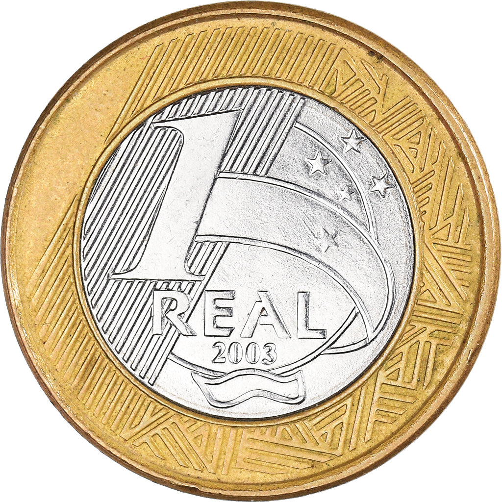 Münze, Brasilien, Real, 2003, Rio de Janeiro, VZ, Bi-Metallic, KM:652a