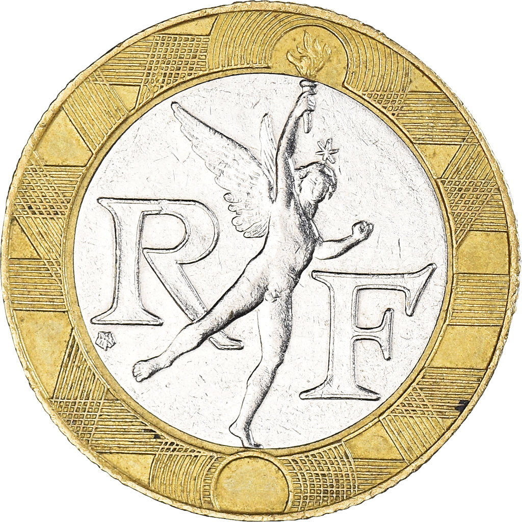Münze, Frankreich, Génie, 10 Francs, 1991, SS+, Bi-Metallic, KM:964.1