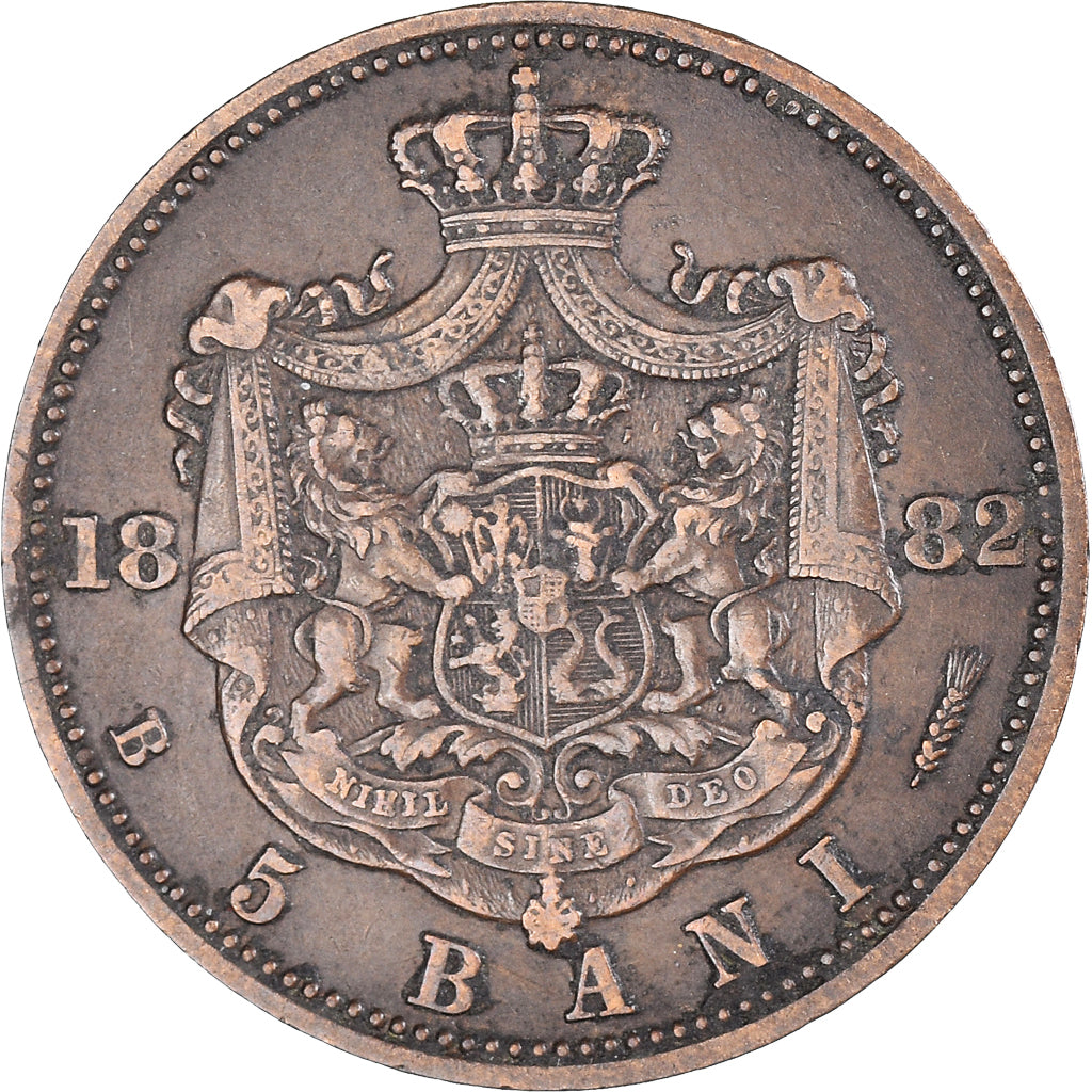 Coin, Romania, Carol I, 5 Bani, 1882, Bucharest, EF(40-45), Copper, KM:19