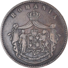 Coin, Romania, Carol I, 10 Bani, 1867, Heaton, EF(40-45), Copper, KM:4.1