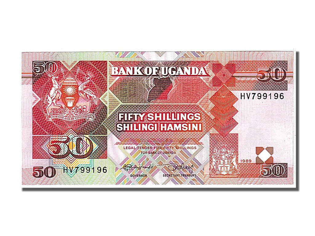 Billet, Uganda, 50 Shillings, 1989, NEUF
