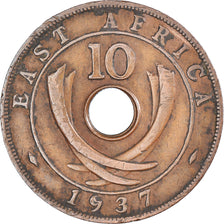 Moneta, AFRYKA WSCHODNIA, George VI, 10 Cents, 1937, Birmingham, EF(40-45)