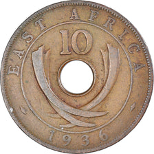 Coin, EAST AFRICA, Edward VIII, 10 Cents, 1936, VF(30-35), Bronze, KM:24